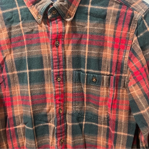 J Crew Plaid Flannel Shacket Shirt Jacket Faux Suede Elbow Patches Brown Red S - Picture 4 of 9